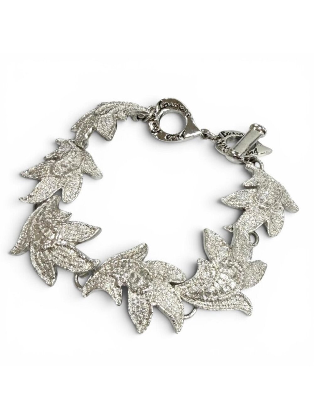 Saint Laurent Rhodium Heart Toggle Bracelet Silver